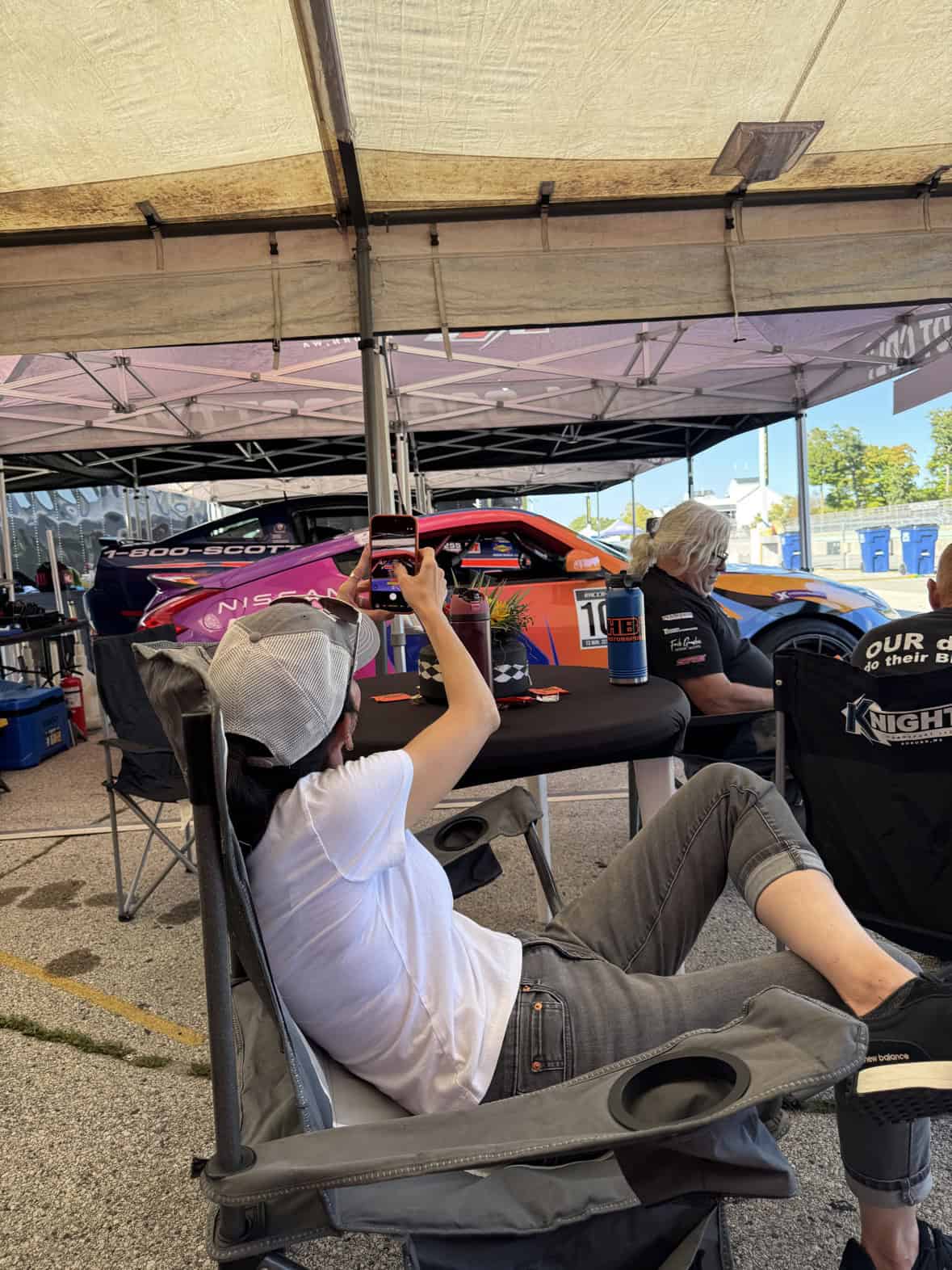 Christine Scholl photographing the paddock
